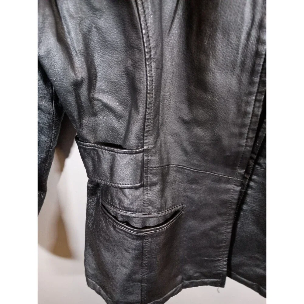 Phase Two Womens Black Long Sleeve Collared Pockets Full Zip Jacket Size Large